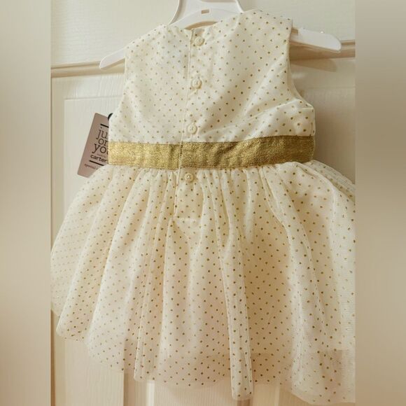 Just one you by Carters special occasion ivory & gold dress NWT - Picture 10 of 11
